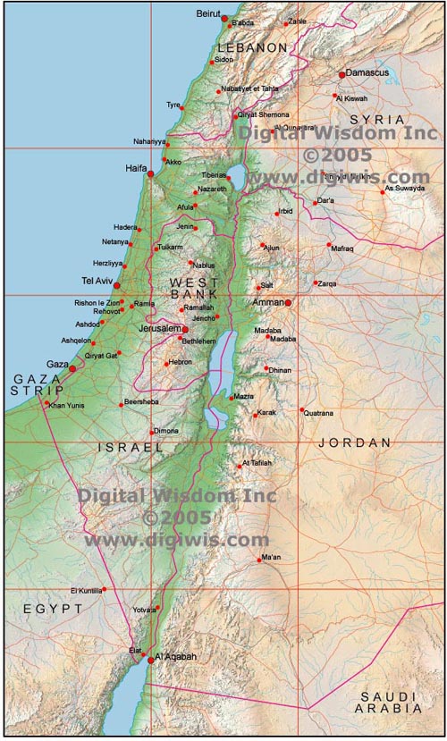 Map Of Israel And Egypt And Jordan